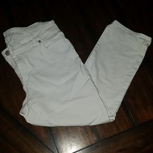 LOFT cropped white jeans.